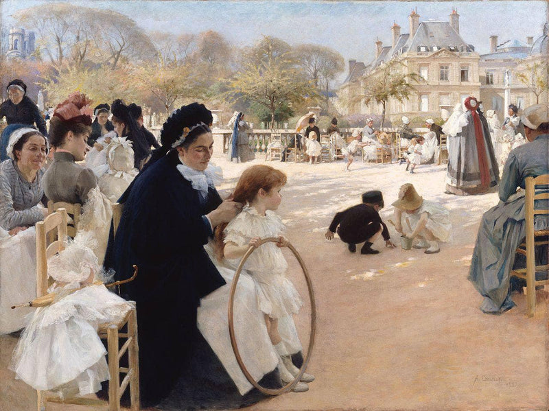 The Luxembourg Gardens, Paris by Albert Edelfelt — Oil Painting Reproduction