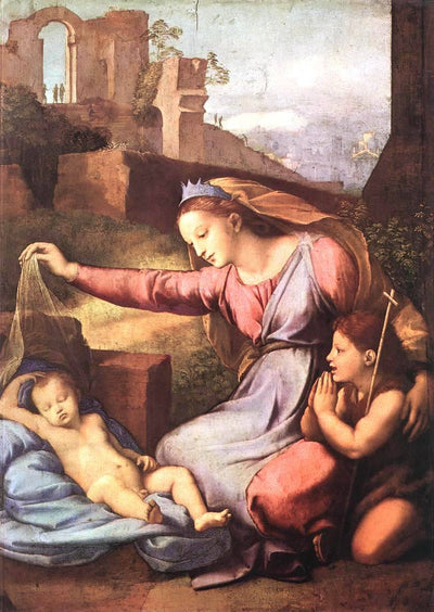 The Madonna of the Blue Diadem or The Madonna of the Veil in study