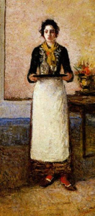 The maid of the Bandini house by Silvestro Lega, Oil Painting Reproduction