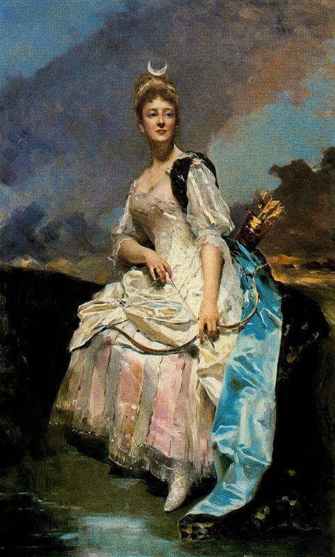 The Marquise D'Hervey Saint-Denis as Diane by Raimundo de Madrazo — Oil Painting Reproduction