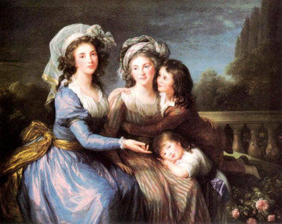 The Marquise de Pezay, and the Marquise de Rougé with Her Sons Alexis and Adrien in bedroom