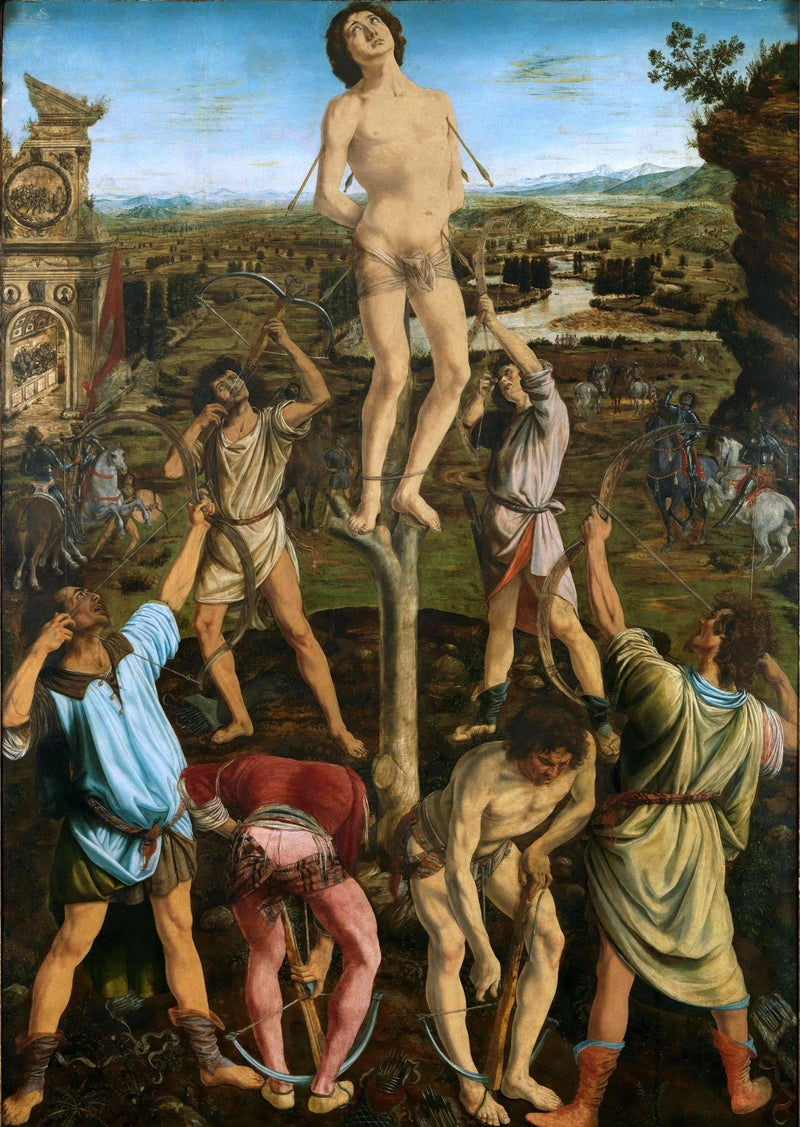 The Martirydom of Saint Sebastian by Antonio del Pollaiolo — Oil Painting Reproduction