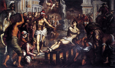 The Martyrdom of St Lawrence in modern living room