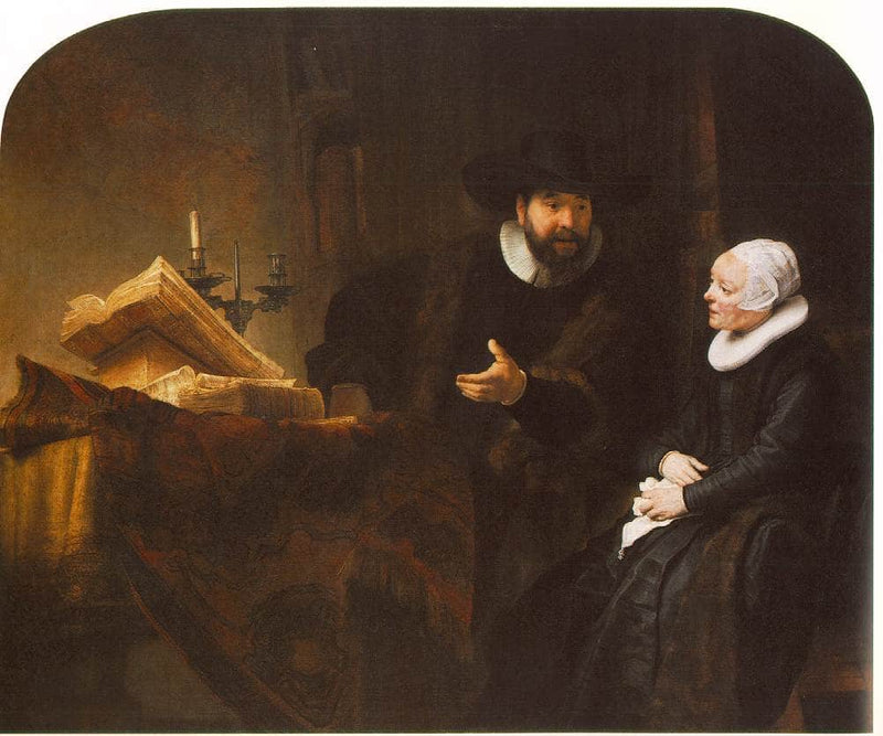 The Mennonite Preacher Anslo and his Wife by Rembrandt — Oil Painting Reproduction