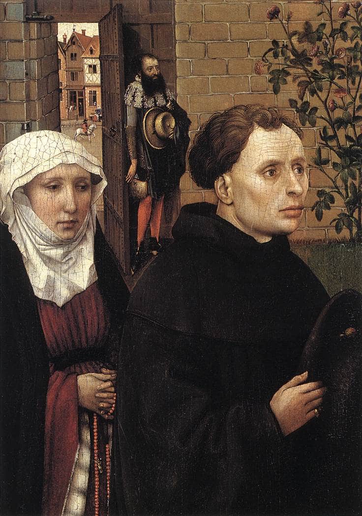 The Mérode Altarpiece - The Donors by Robert Campin — Oil Painting Reproduction