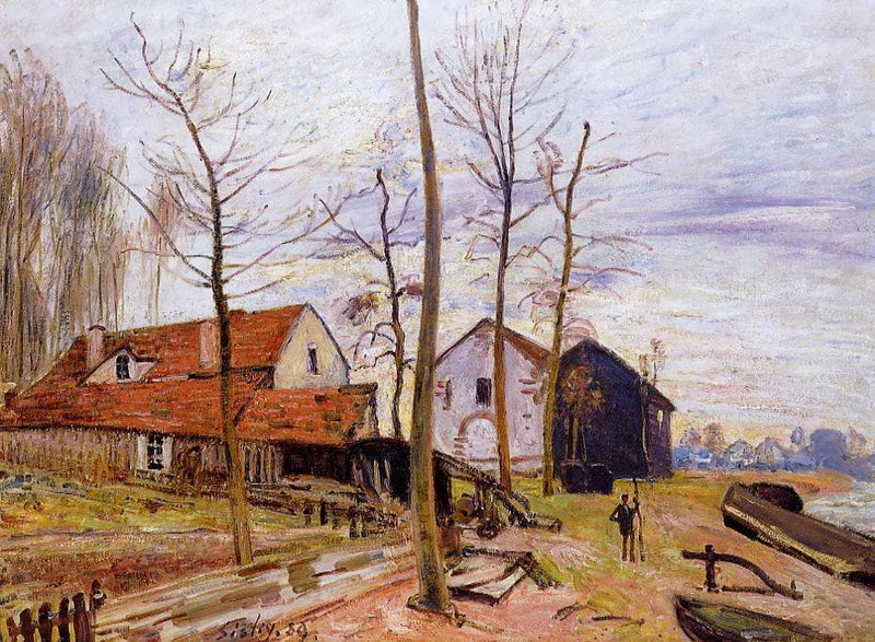 The Mills of Moret, Sunrise by Alfred Sisley — Oil Painting Reproduction
