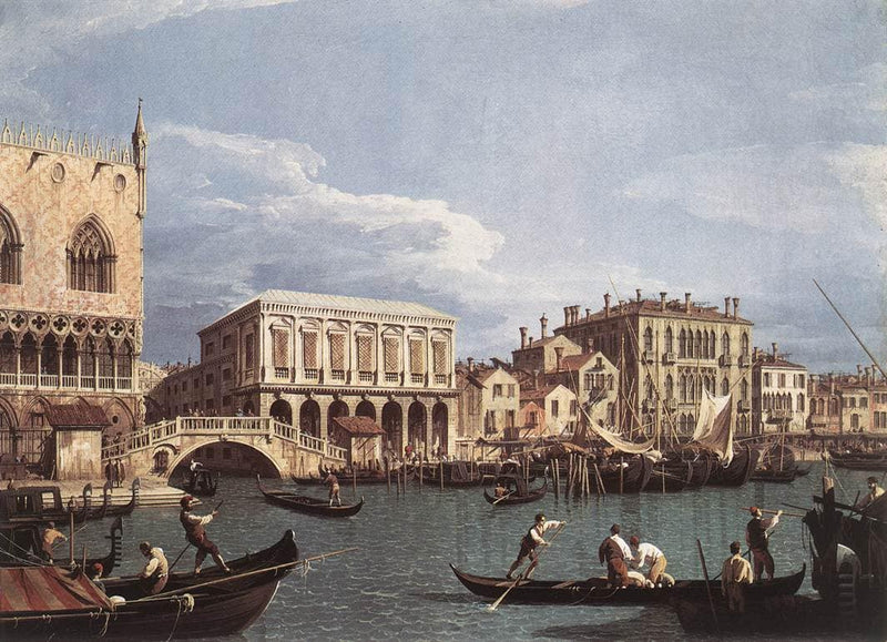 The Molo and the Riva degli Schiavoni from the St. Mark's Basin by Canaletto — Oil Painting Reproduction