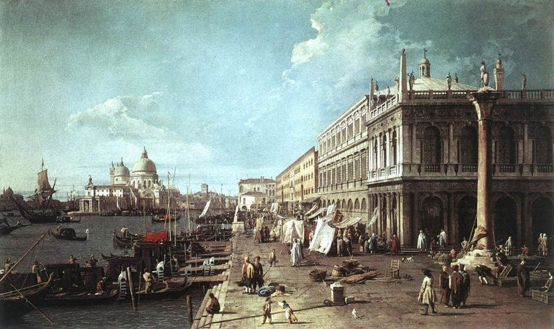 The Molo with the Library and the Entrance to the Grand Canal by Canaletto — Oil Painting Reproduction
