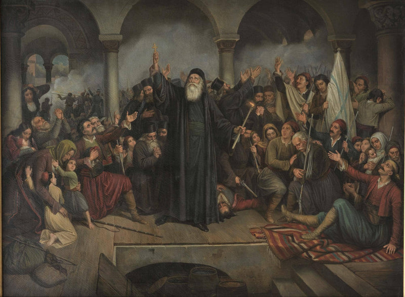 The monastery of Arkadius by Theodoros Vryzakis — Oil Painting Reproduction