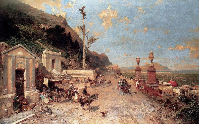 The Monreale Road, Palermo by Franz Richard Unterberger — Oil Painting Reproduction