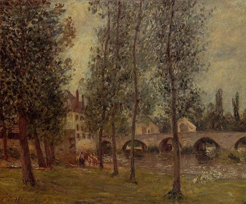 The Moret Bridge by Camille Pissarro — Oil Painting Reproduction