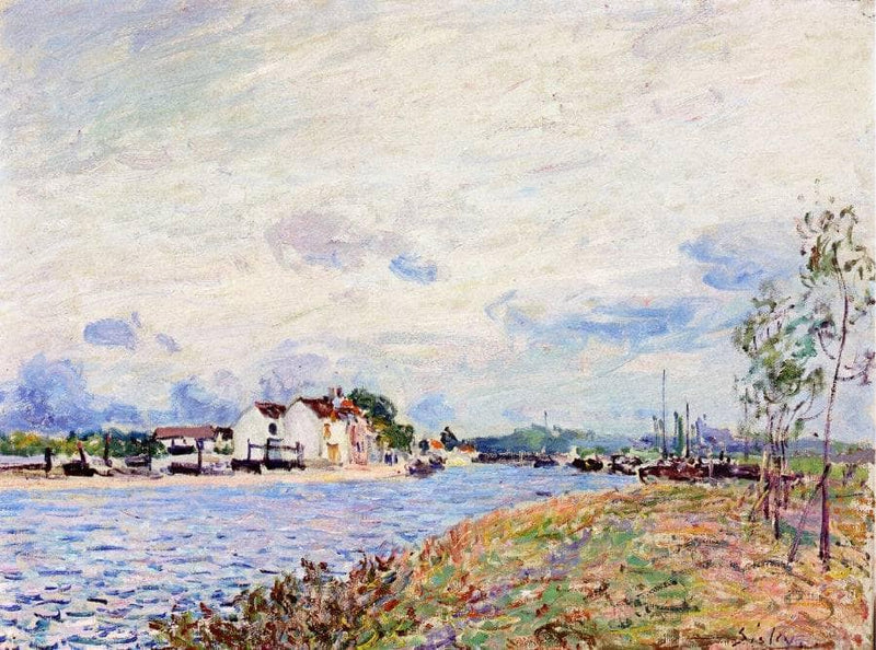 The Mouth of the Loing at Saint Mammes by Alfred Sisley — Oil Painting Reproduction
