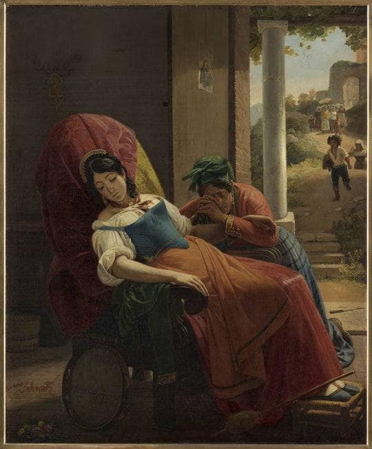 The murdered woman by Jean Victor Schnetz — Oil Painting Reproduction