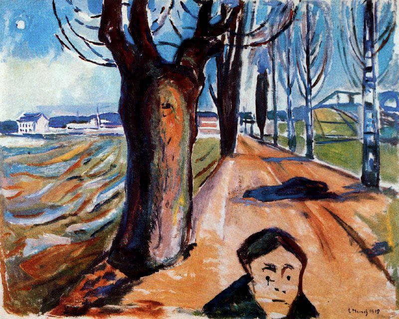 The Murderer in the Lane by Edvard Munch — Oil Painting Reproduction