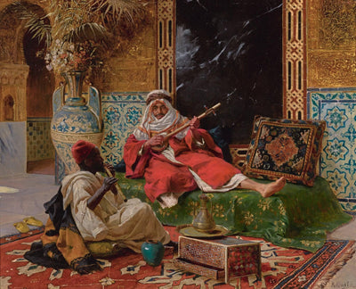 The Musicians by Rudolf Ernst in bedroom