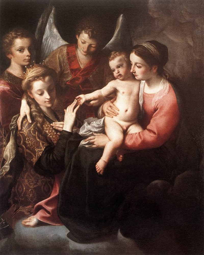 The Mystic Marriage of St Catherine by Annibale Carracci — Oil Painting Reproduction