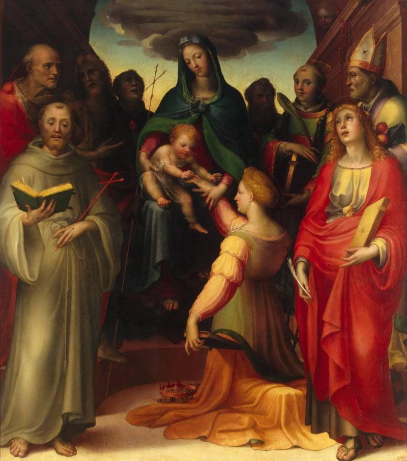 The Mystical Marriage of Saint Catherine by Domenico Beccafumi — Oil Painting Reproduction