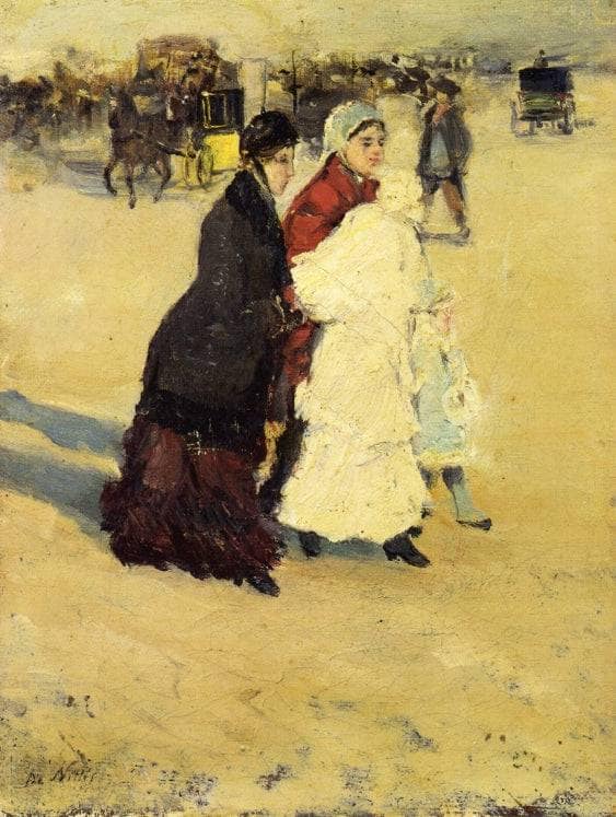The Nannys by Giuseppe de Nittis — Oil Painting Reproduction
