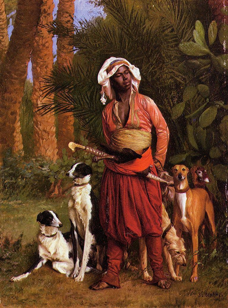 The Negro Master of the Hounds by Jean-Leon Gerome — Oil Painting Reproduction