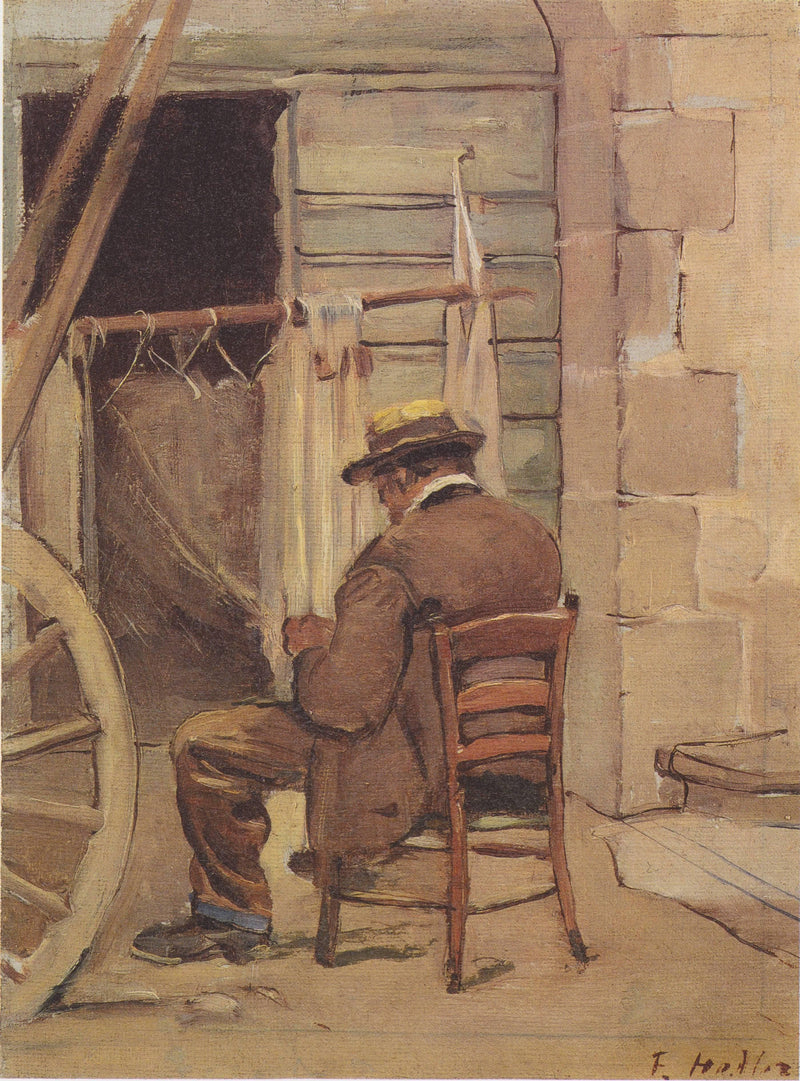 The netmender by Ferdinand Hodler — Oil Painting Reproduction