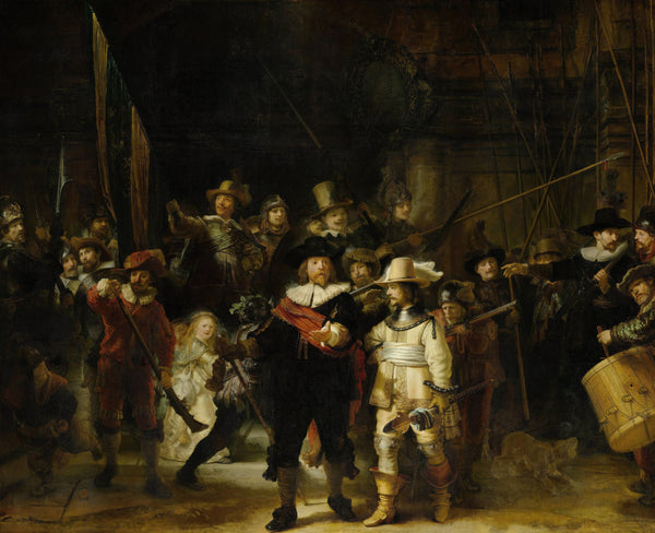 The Night Watch, by Rembrandt, Oil on canvas, 1642
