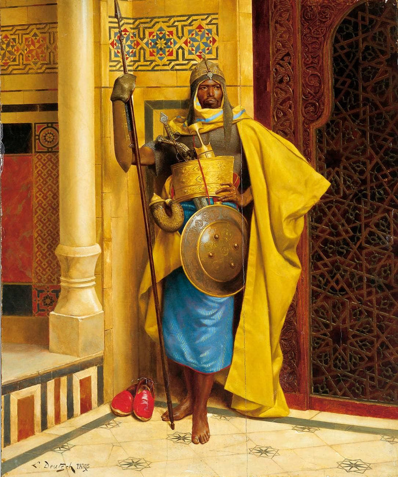 The Nubian Palace Guard by Ludwig Deutsch — Oil Painting Reproduction