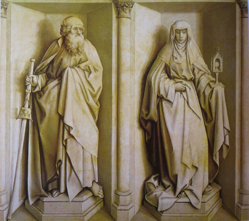 The Nuptials of the Virgin - St. James the Great and St. Clare by Robert Campin — Oil Painting Reproduction