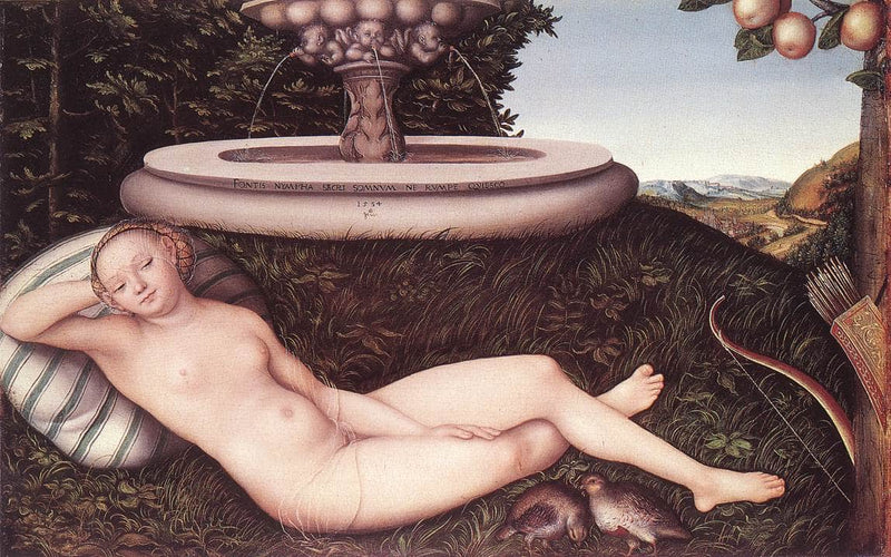 The Nymph of the Fountain by Lucas Cranach the Elder — Oil Painting Reproduction
