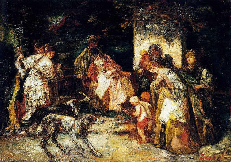 The Offering by Adolphe Joseph Thomas Monticelli — Oil Painting Reproduction