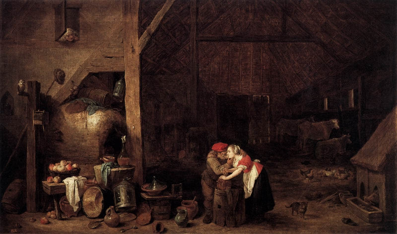 The Old Man and the Maid by David Teniers the Younger — Oil Painting Reproduction