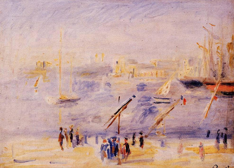 The Old Port of Marseille, People and Boats by Pierre-Auguste Renoir — Oil Painting Reproduction