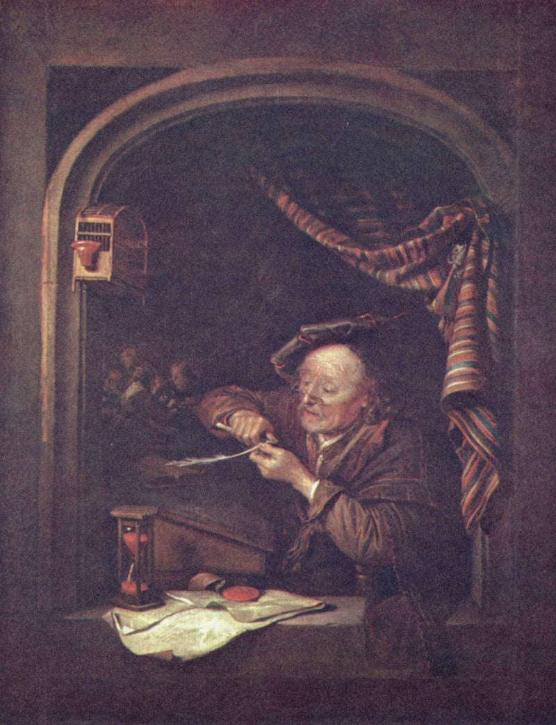 The old schoolmaster by Gerrit Dou — Oil Painting Reproduction