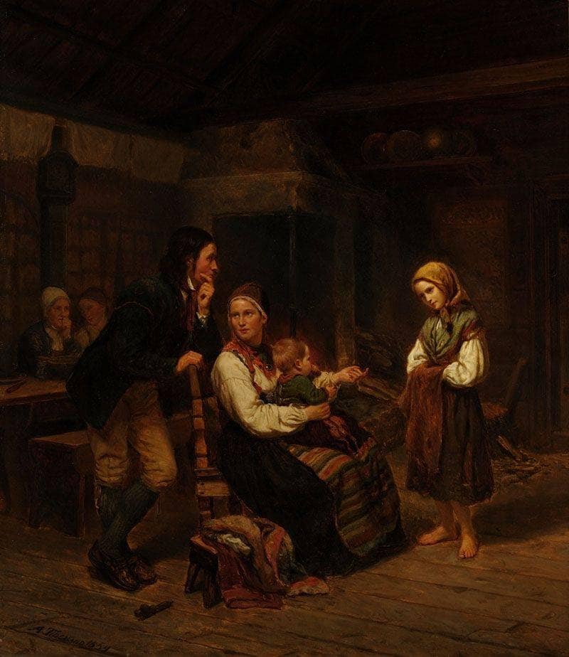 The orphan by Adolph Tidemand — Oil Painting Reproduction