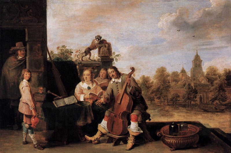 The Painter and His Family by David Teniers the Younger — Oil Painting Reproduction