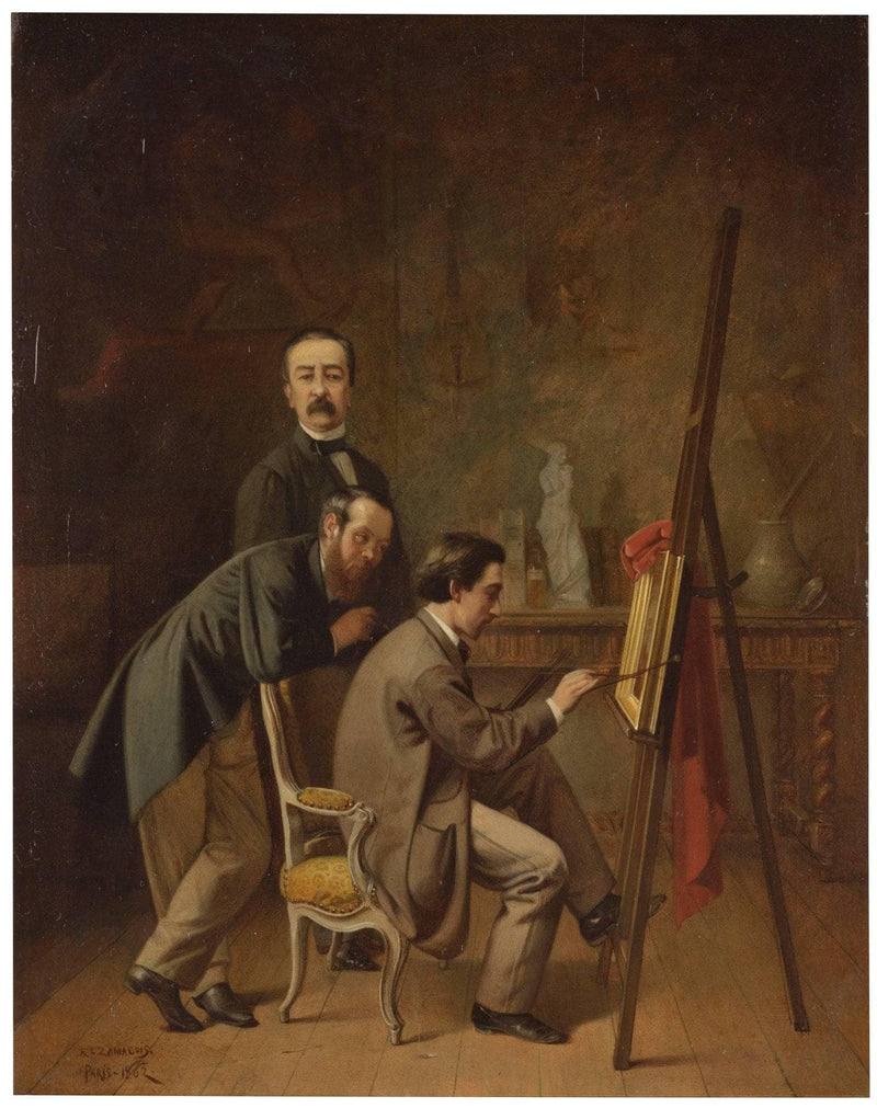 The painter and his friends by Eduardo Zamacois — Oil Painting Reproduction