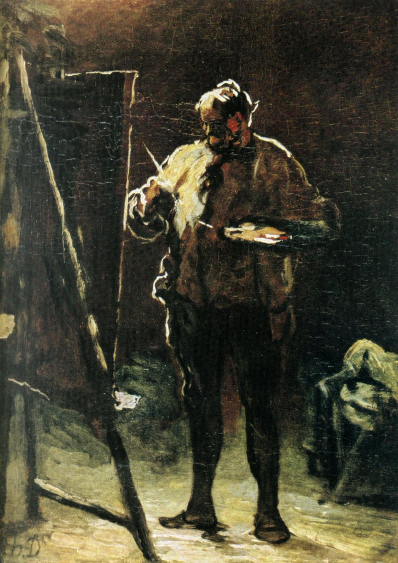 The Painter at His Easel by Honore Daumier — Oil Painting Reproduction