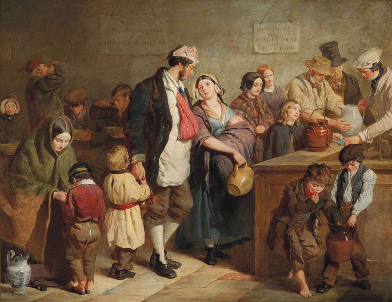 The parish soup kitchen by George Elgar Hicks — Oil Painting Reproduction
