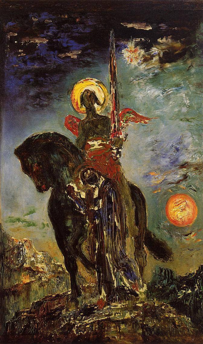 The park and the angel of death by Gustave Moreau — Oil Painting Reproduction
