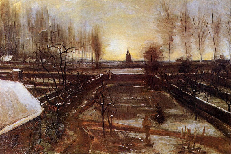 The Parsonage Garden at Nuenen in the Snow by Vincent van Gogh — Oil Painting Reproduction