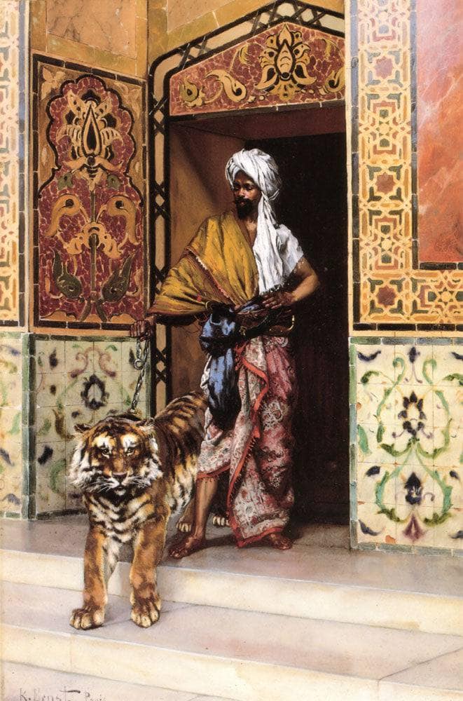 The Pashas Favourite Tiger by Rudolf Ernst — Oil Painting Reproduction