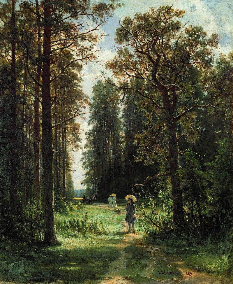 The Path through the Woods, 1880 (oil on canvas) by Ivan Shishkin — Oil Painting Reproduction