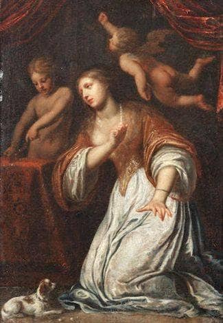 The Penitent Magdalene in modern living room