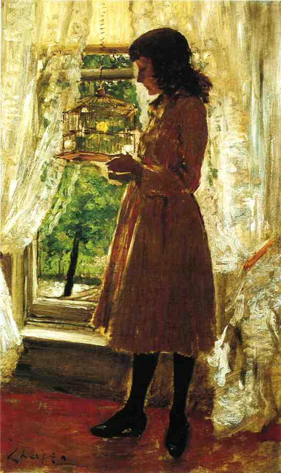 The Pet Canary by William Merritt Chase — Oil Painting Reproduction
