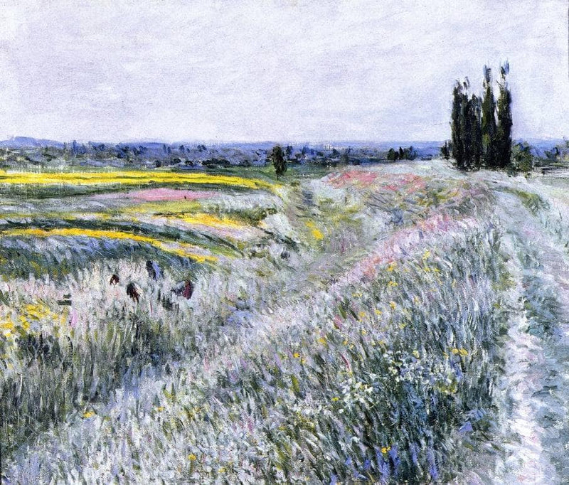 The Plain at Gennevilliers, Group of Poplars by Gustave Caillebotte — Oil Painting Reproduction