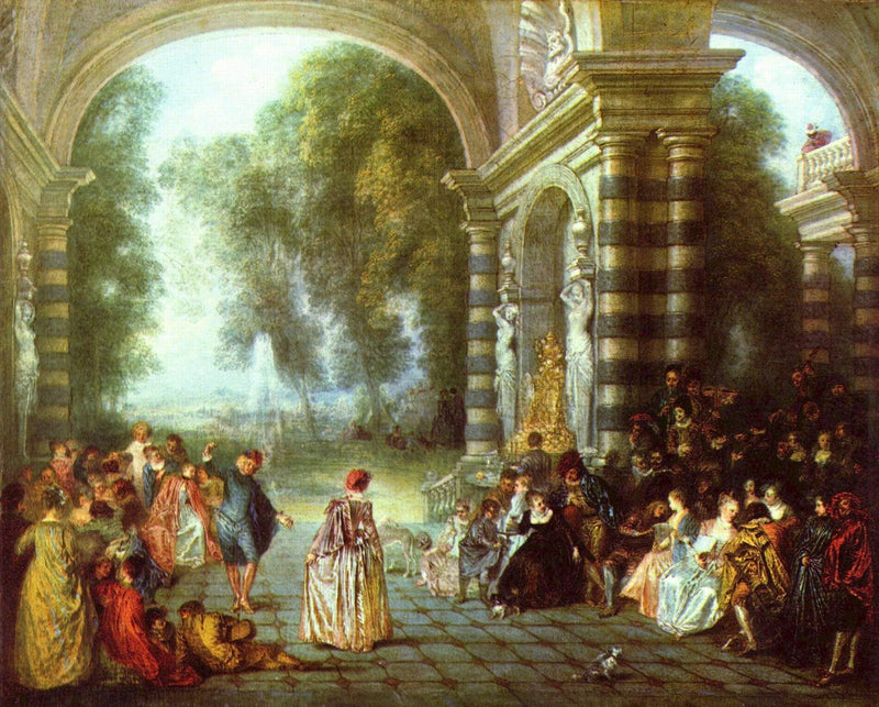 The pleasures of the ball by Antoine Watteau — Oil Painting Reproduction