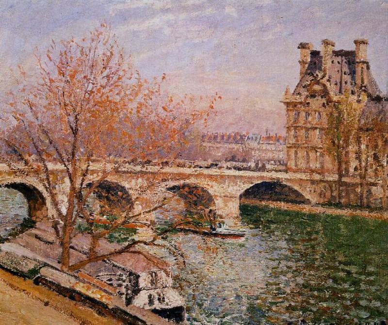 The Pont Royal and the Pavillion de Flore by Camille Pissarro — Oil Painting Reproduction