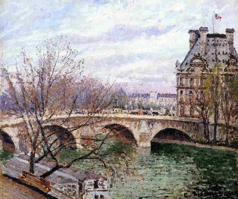 The Pont Royal and the Pavillon de Flore by Camille Pissarro — Oil Painting Reproduction