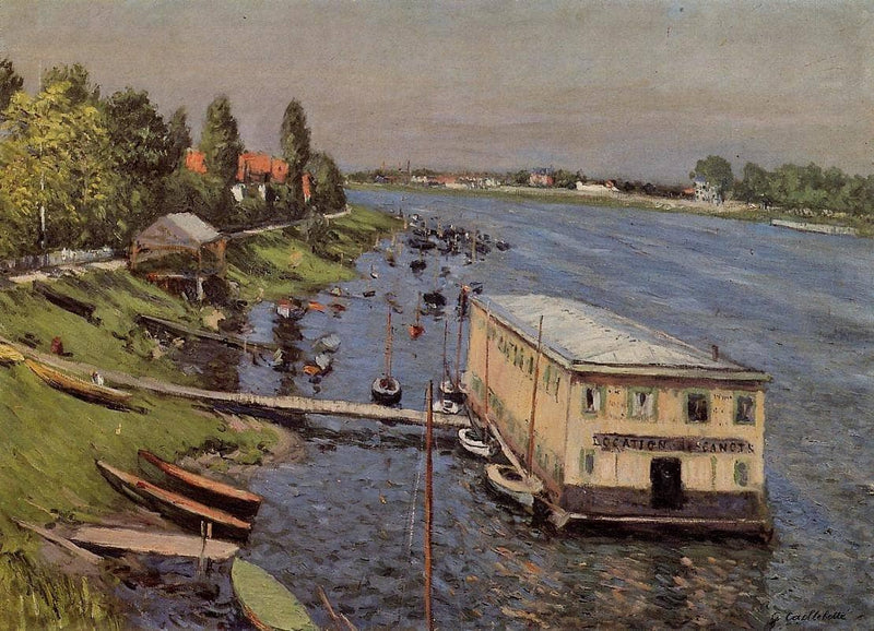 The Pontoon at Argenteuil by Gustave Caillebotte — Oil Painting Reproduction
