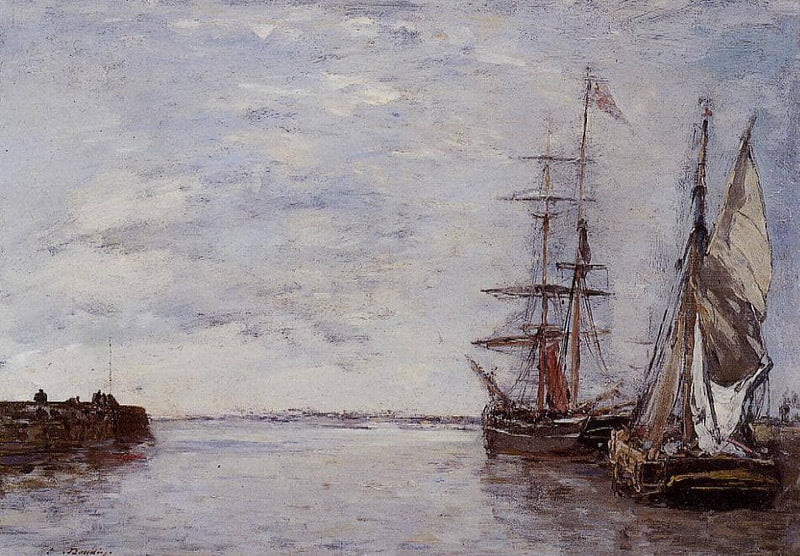 The Port at Deauville by Eugene Boudin — Oil Painting Reproduction