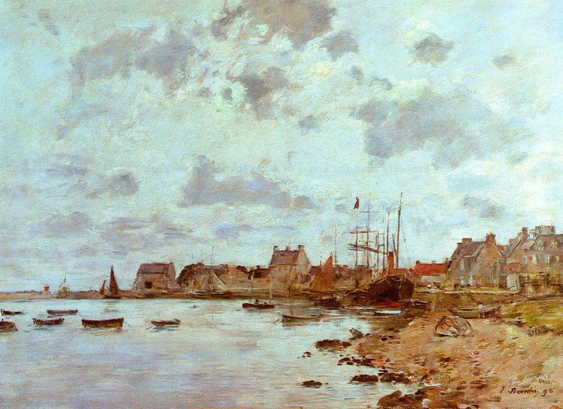 The Port at Saint-Vaast-la-Houghe by Eugene Boudin — Oil Painting Reproduction